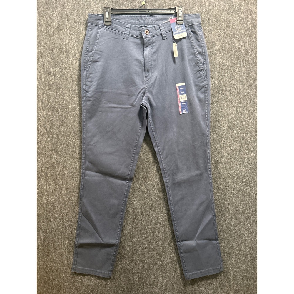 George Casual Chino Pants Mens 34x34 Blue Cove New Slim Fit Stretch Cotton